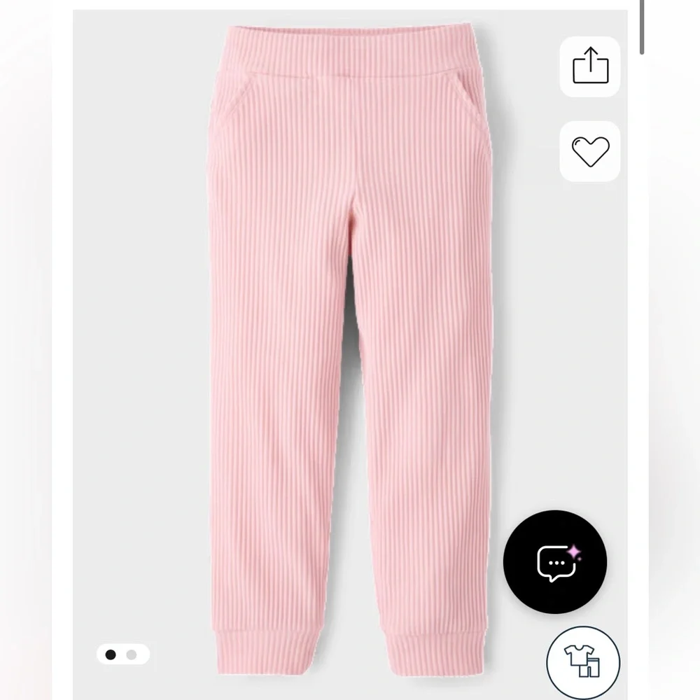 The Children's Place Pink Plush Ribbed Pants